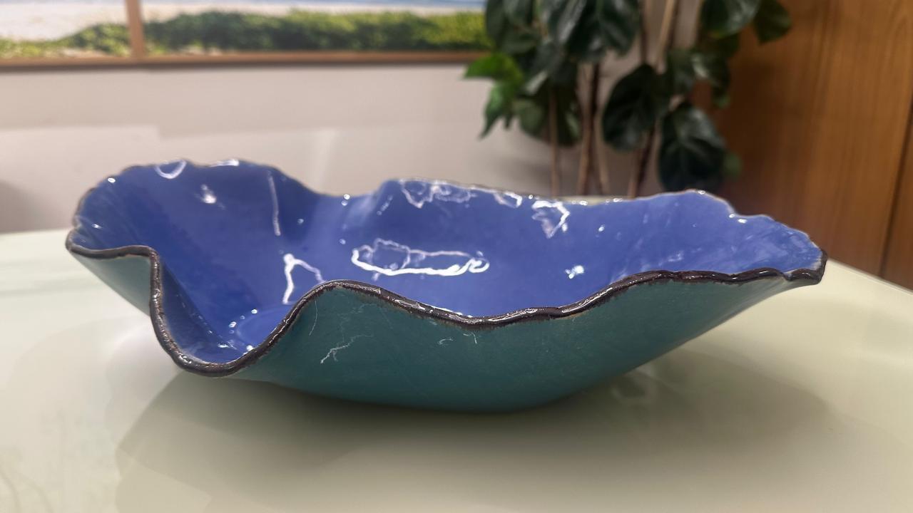 Centro de mesa azul cerúleo